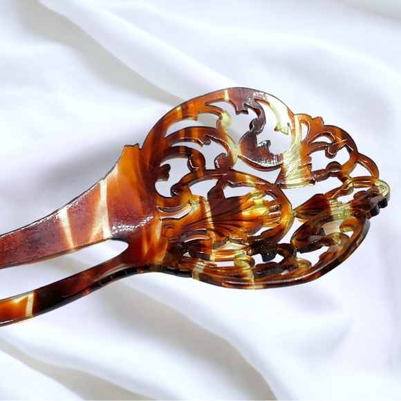 🌺Vintage Celluloid Tortoise Shell Hair Comb - Picture 11 of 11